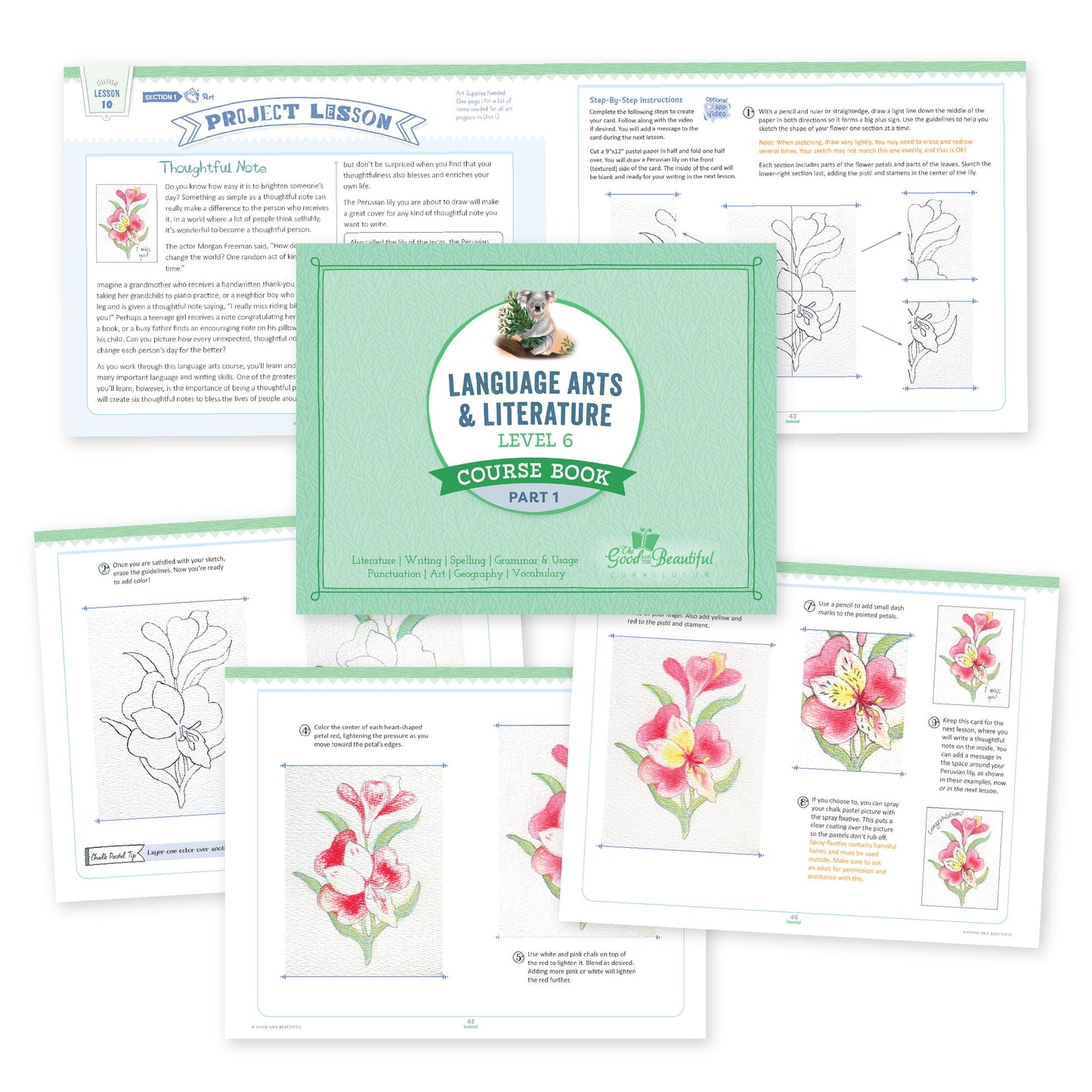 Language arts level 6 course book part 1 and five sample pages | The Good and the Beautiful