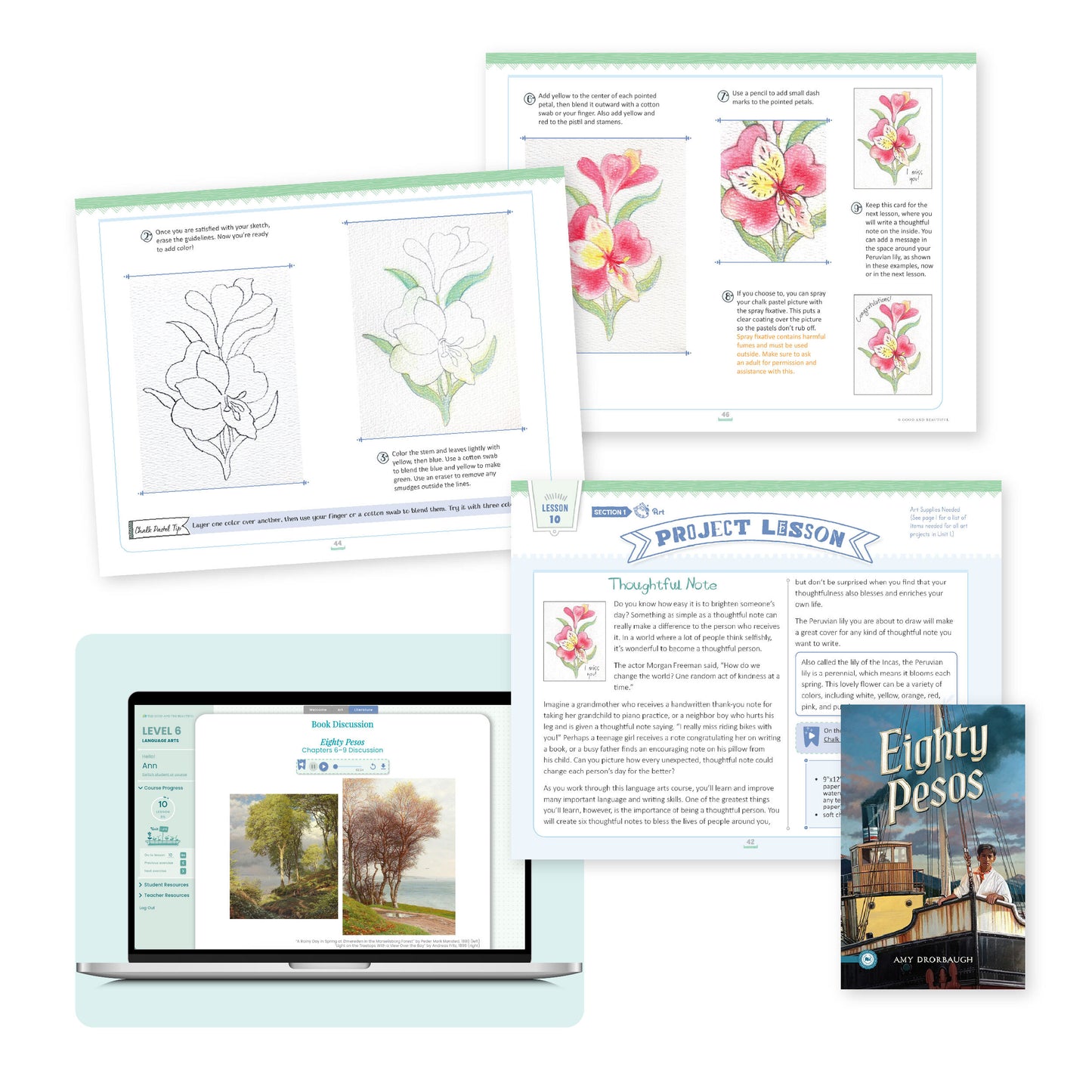 Sample pages from language arts level 6 | The Good and the Beautiful