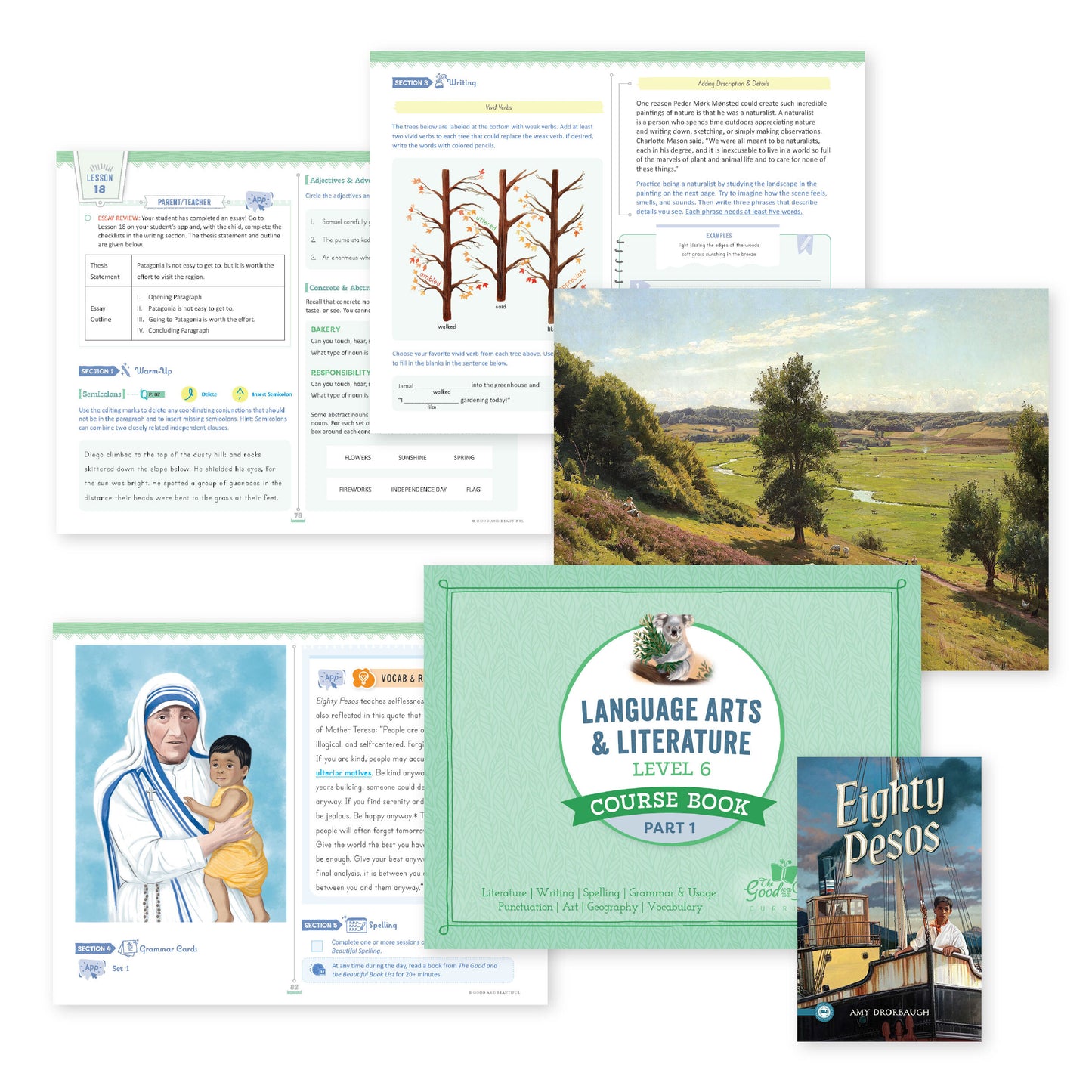 The Language Arts Level 6 Course Book Part 1 with sample pages | The Good and the Beautiful