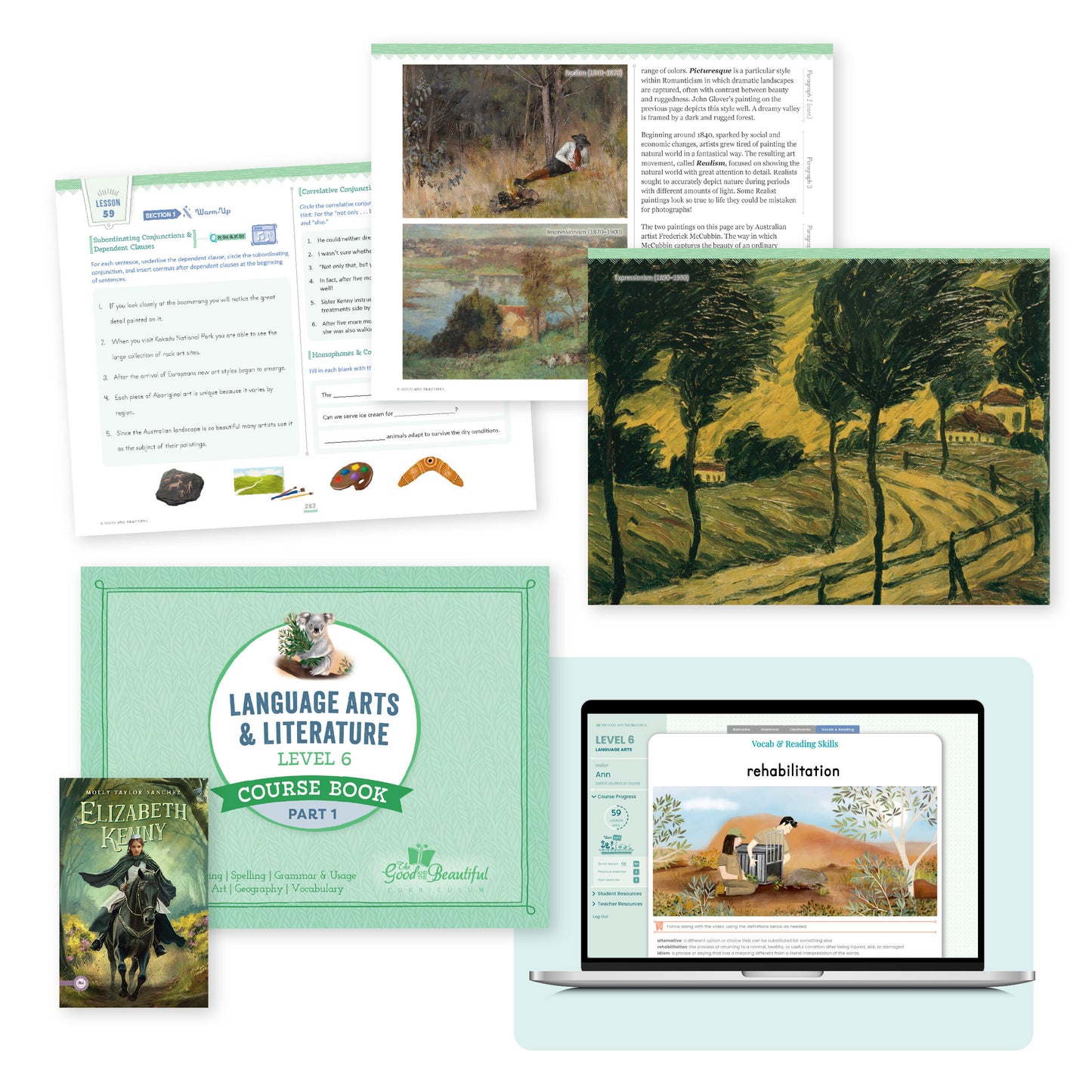 The language arts level 6 course book with sample pages | The Good and the Beautiful