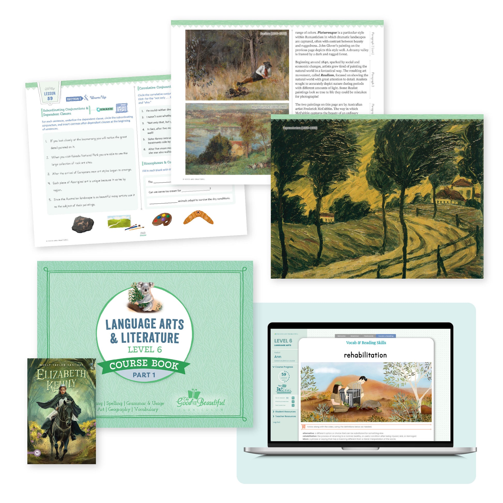 The language arts level 6 course book with sample pages | The Good and the Beautiful