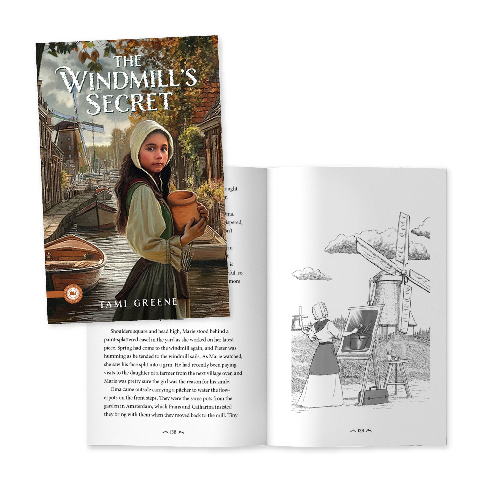 The book "The Windmill's Secret" by Tami Greene and sample pages | The Good and the Beautiful