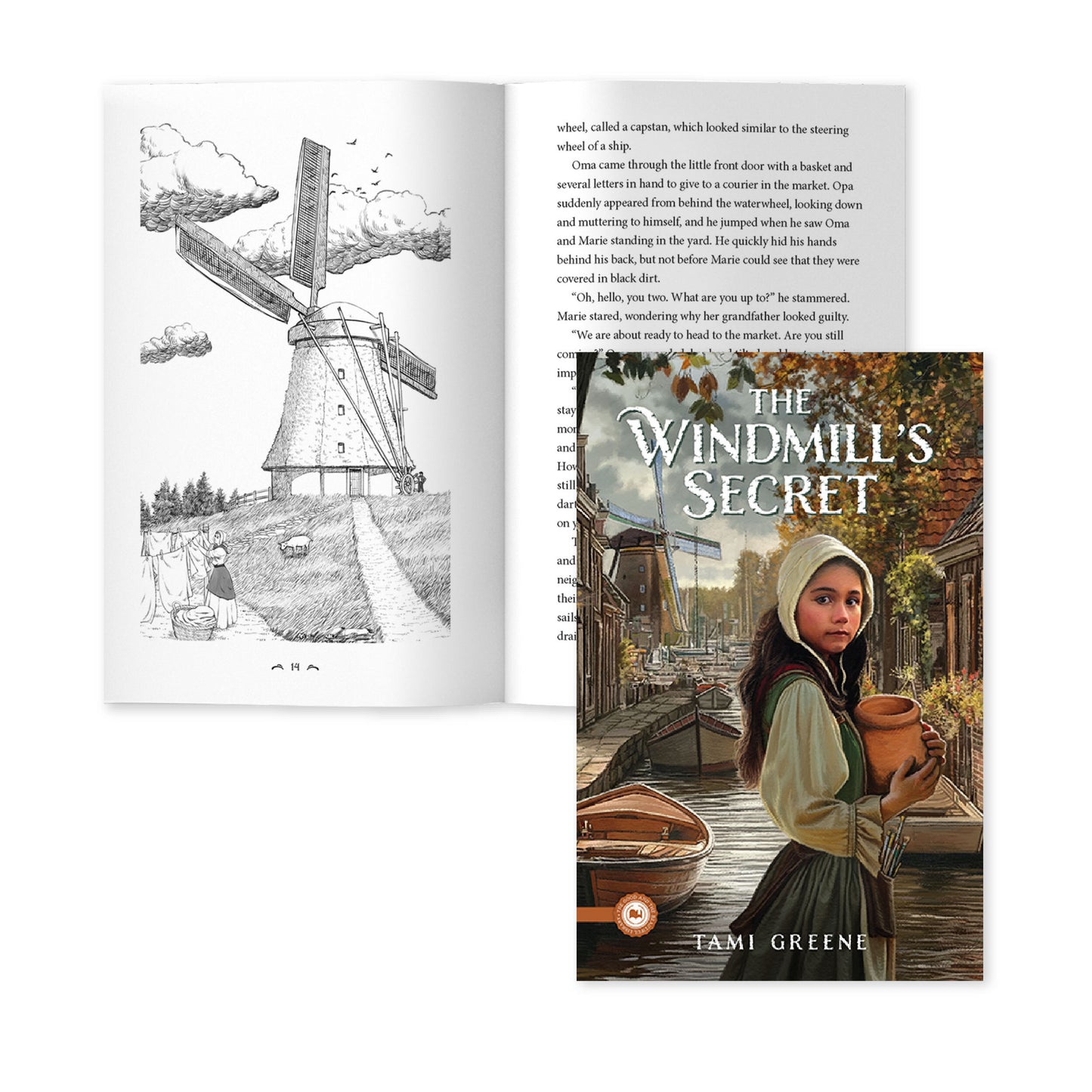 The book "The Windmill's Secret" by Tami Greene and sample pages | The Good and the Beautiful