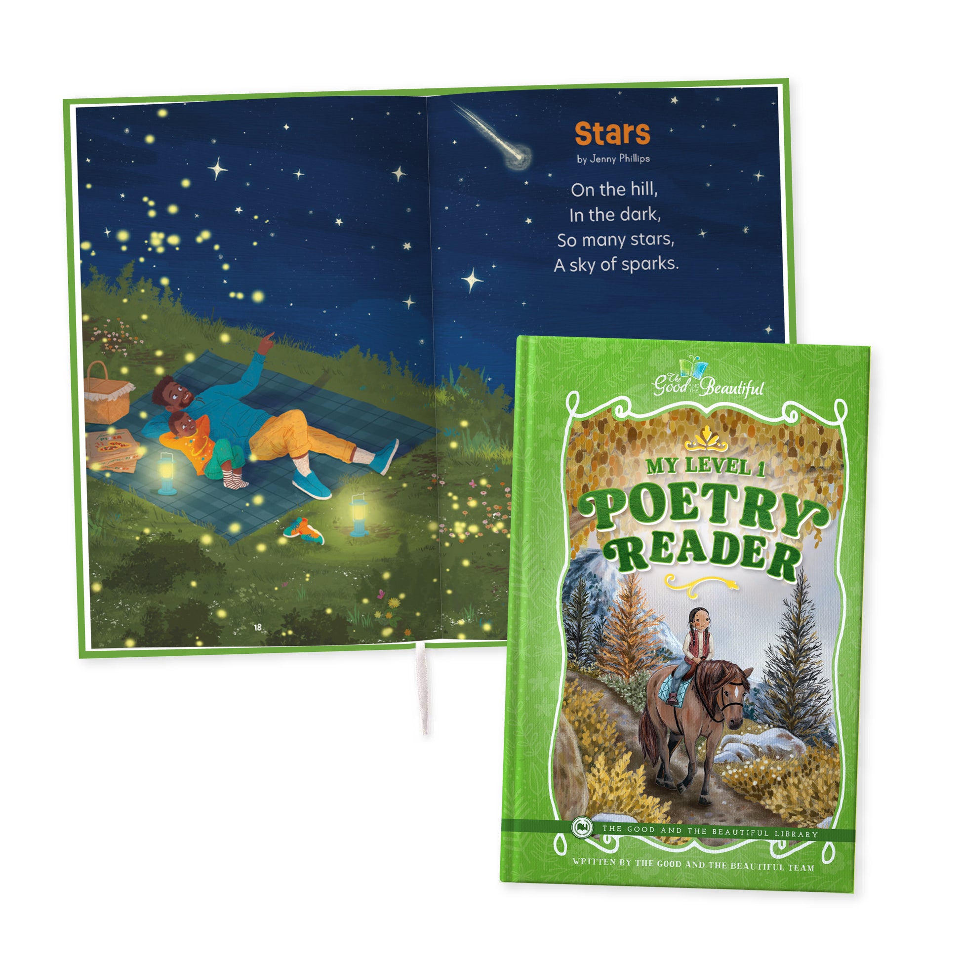 The cover of the book "My Level 1 Poetry Reader" with a preview of the poem "Stars" | The Good and the Beautiful