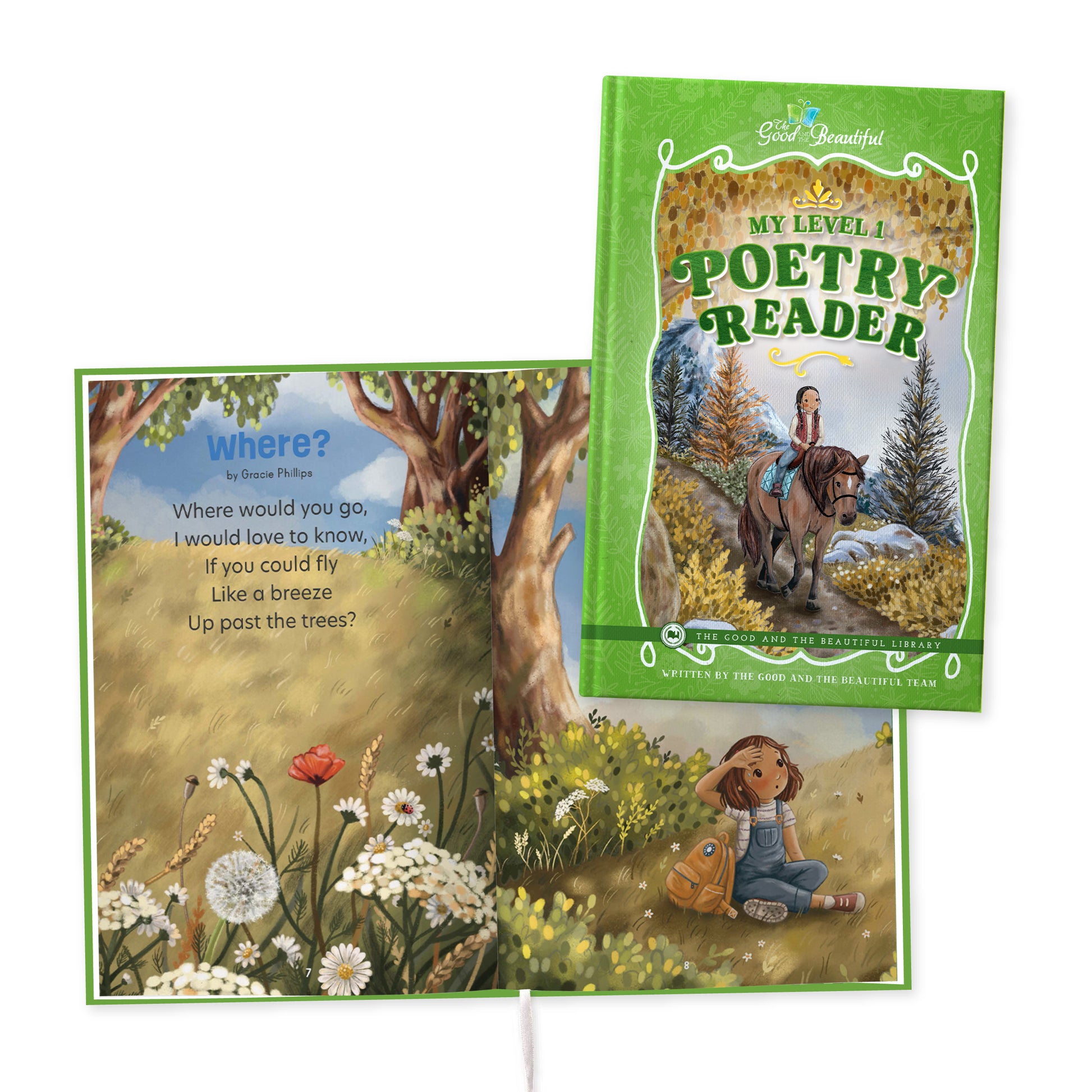 The cover of the book "My Level 1 Poetry Reader" with a preview of the poem "Where?" | The Good and the Beautiful