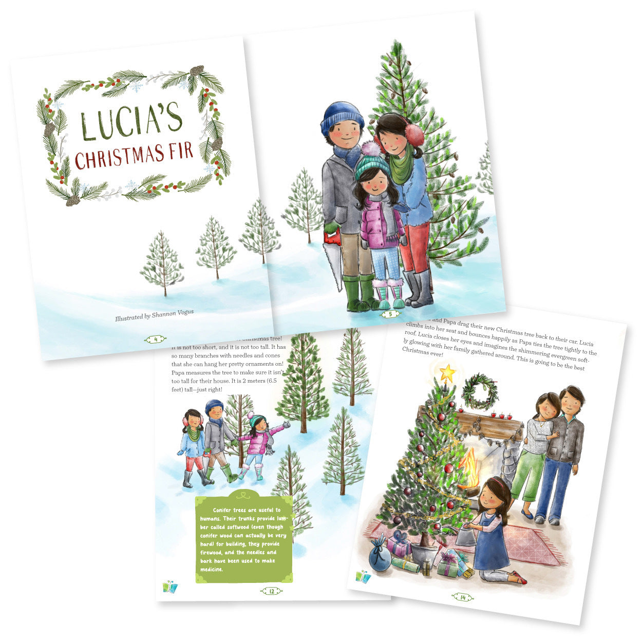 Pages of a story with the title Lucia's Christmas Fir | The Good and the Beautiful