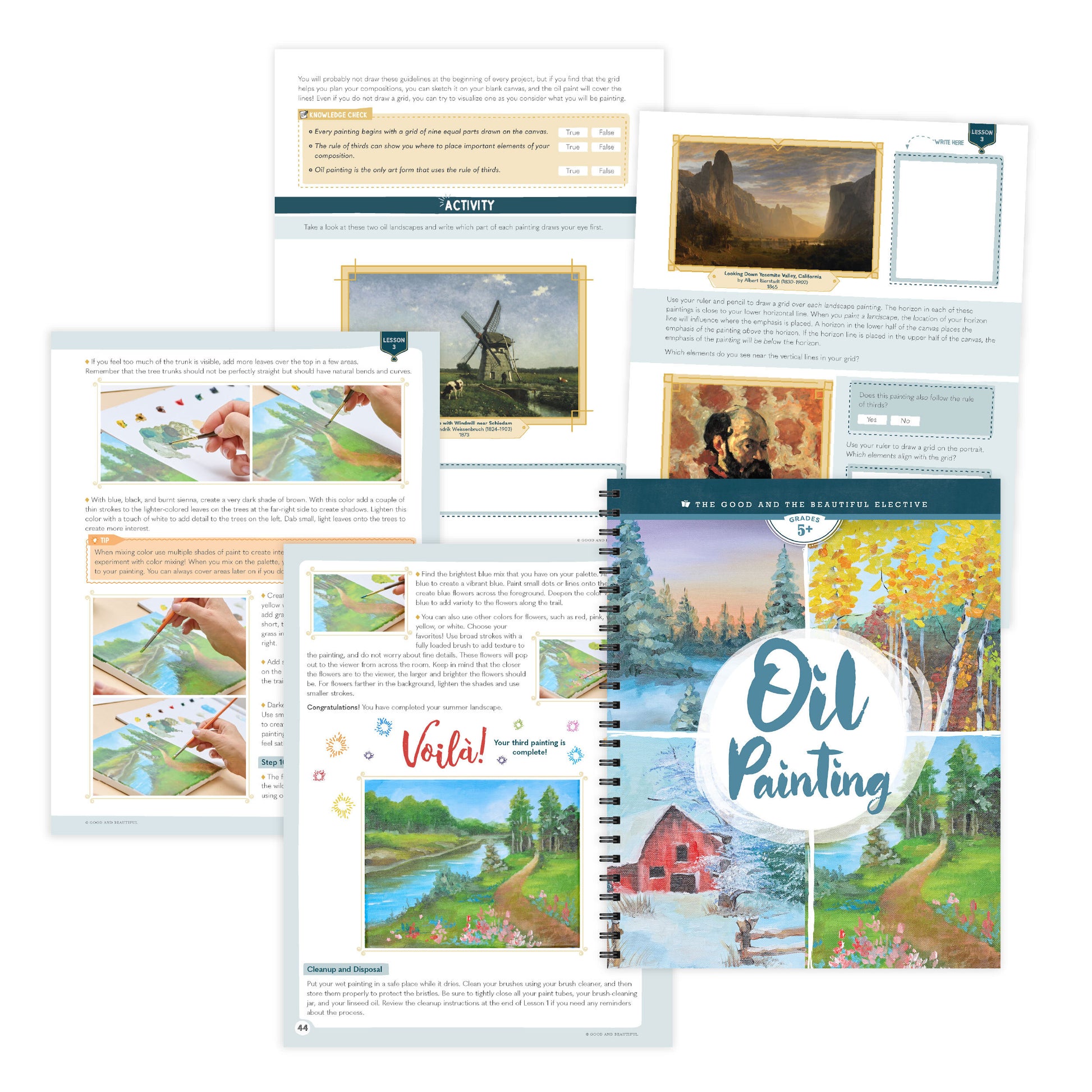 The cover of Oil Painting elective with sample pages | The Good and the Beautiful