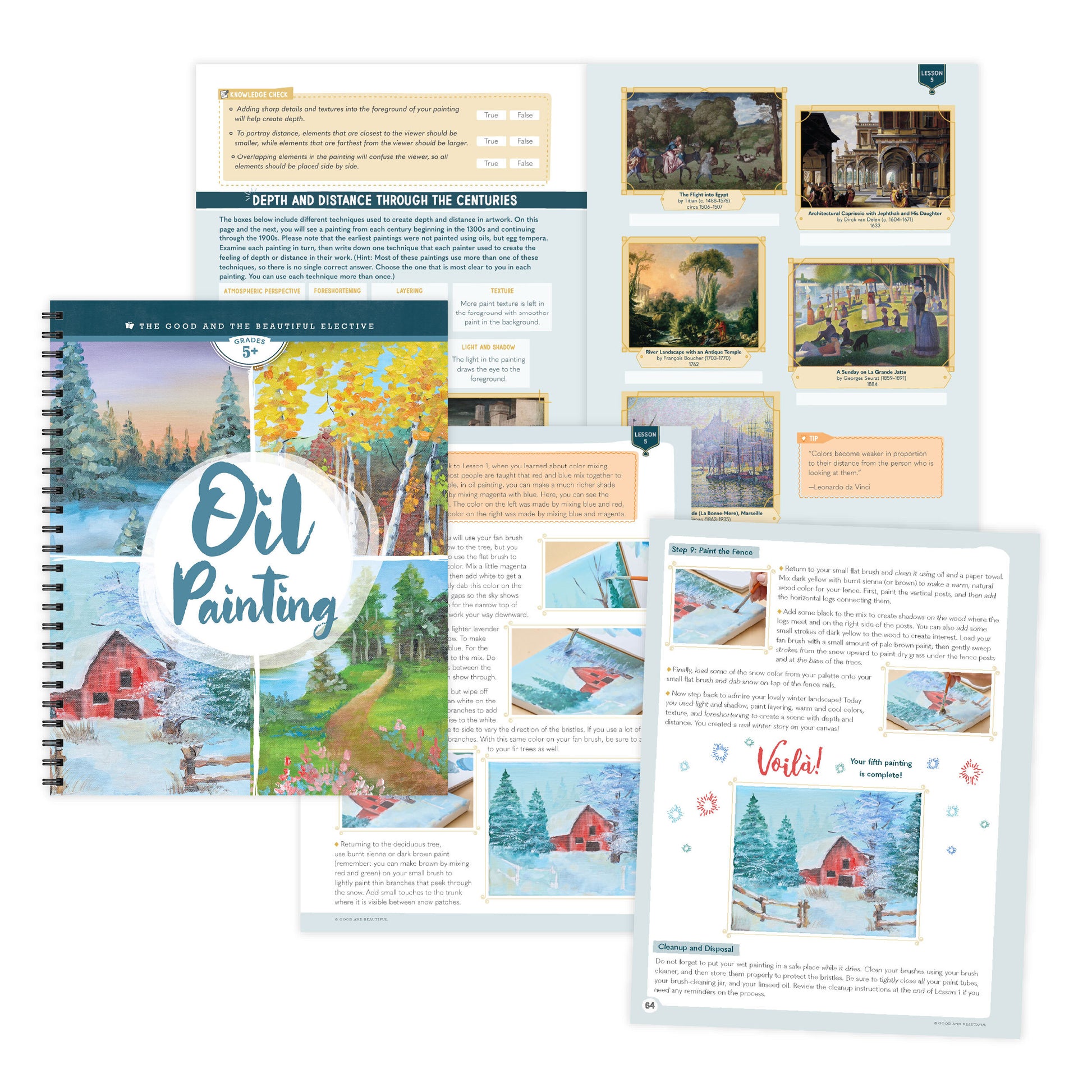 Oil Painting elective cover and sample pages | The Good and the Beautiful