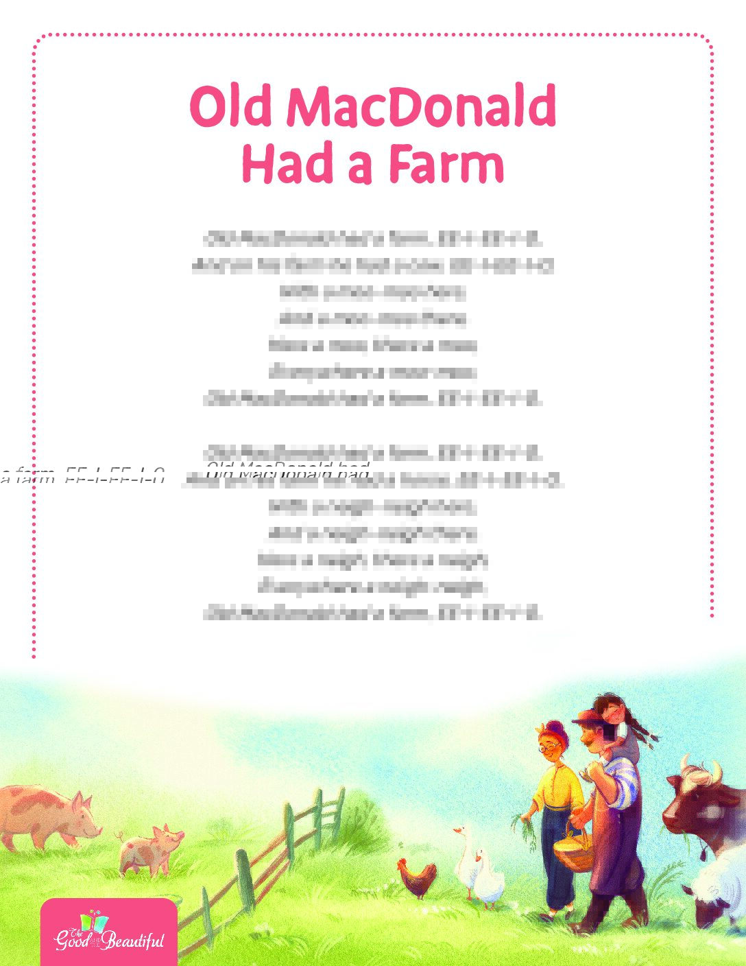 Old MacDonald Had a Farm The Good and the Beautiful