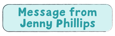 Text 'Message from Jenny Phillips' on a light blue background | The Good and the Beautiful