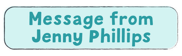 Text 'Message from Jenny Phillips' on a light blue background | The Good and the Beautiful