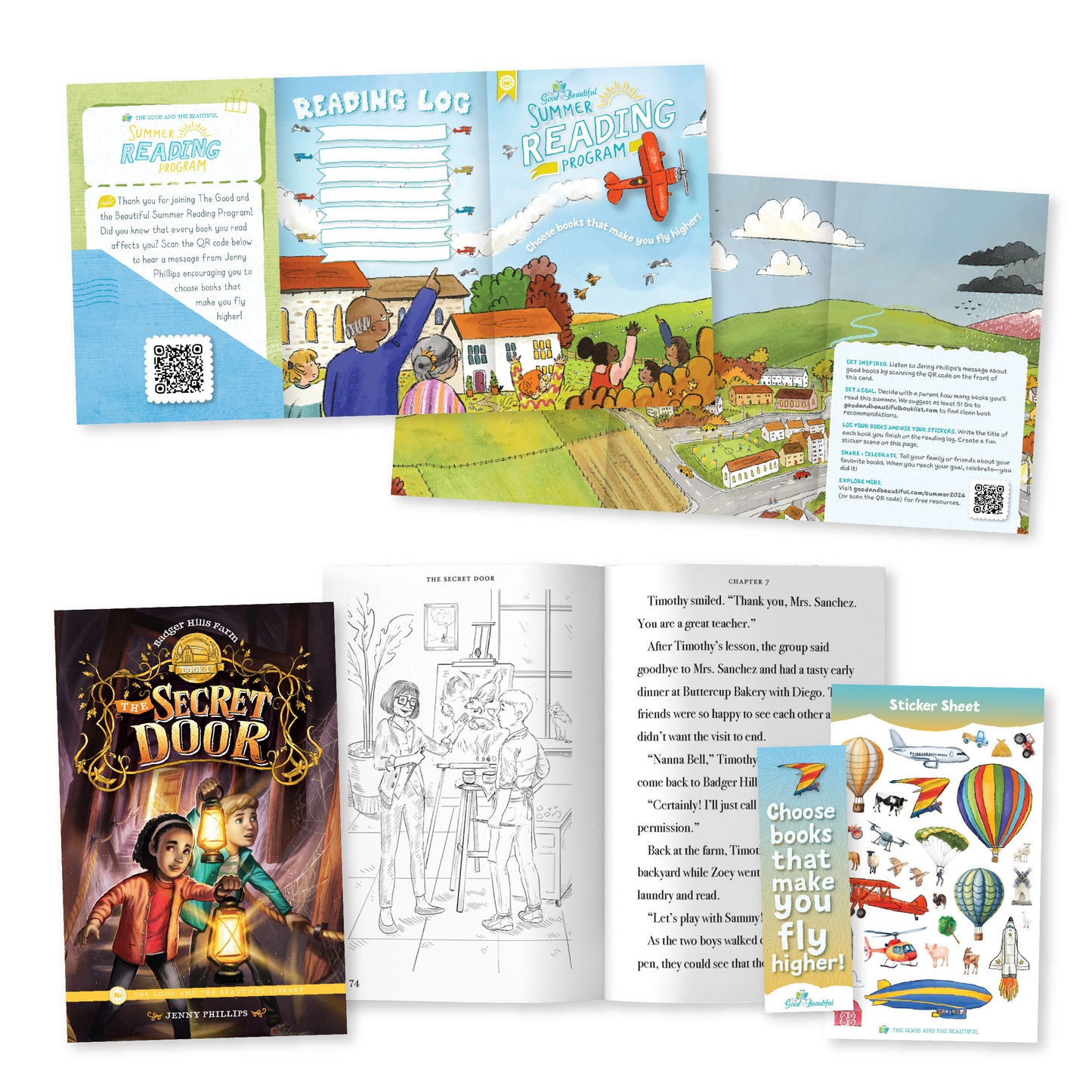 A collage of the Summer Reading Program information and the book "The Secret Door" | The Good and the Beautiful