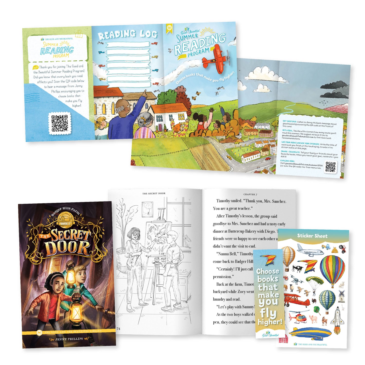 A collage of the Summer Reading Program information and the book "The Secret Door" | The Good and the Beautiful