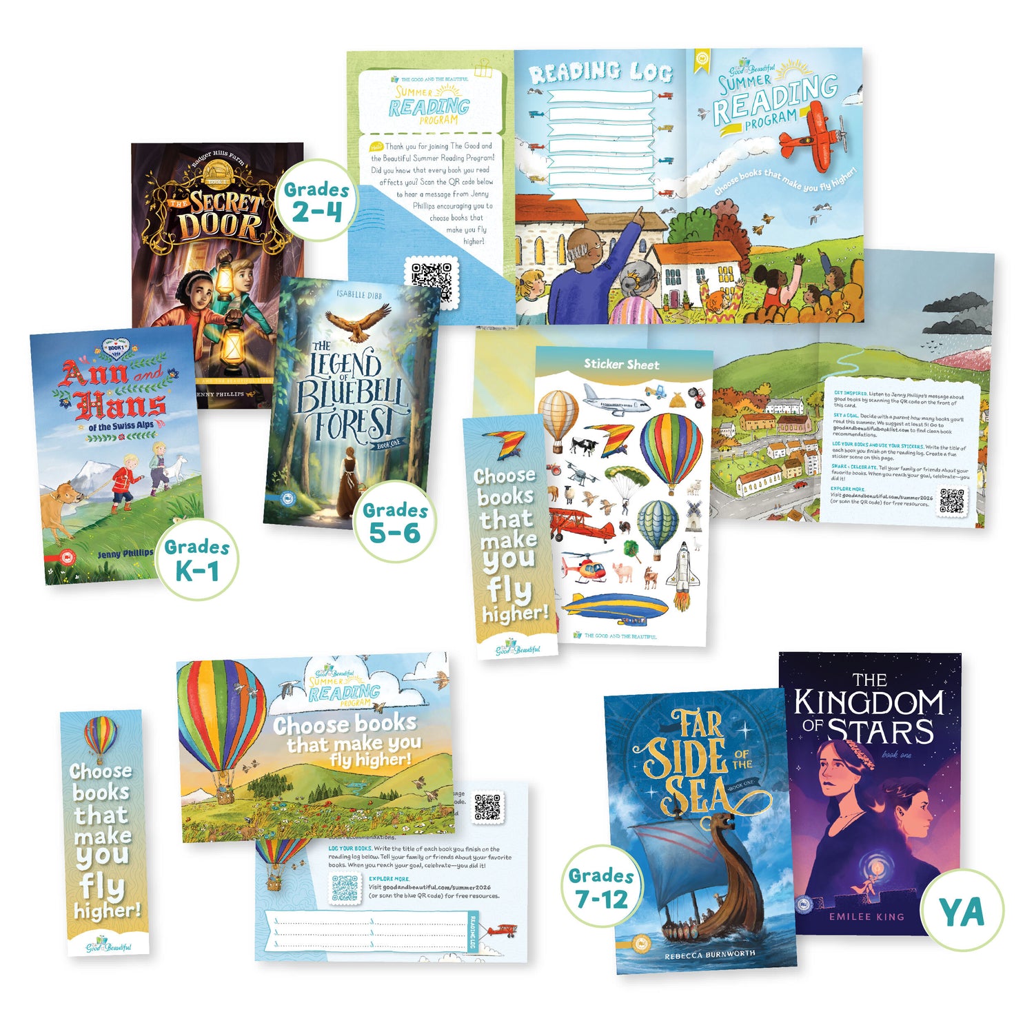 A collage of the Summer Reading Program books and information | The Good and the Beautiful