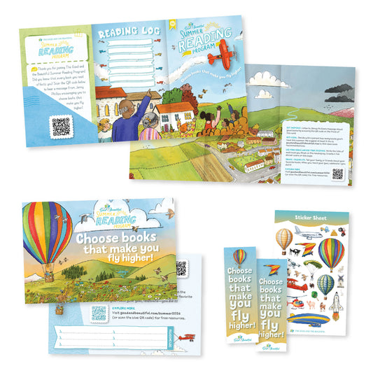 A collage of materials from the 2026 Summer Reading Program | The Good and the Beautiful