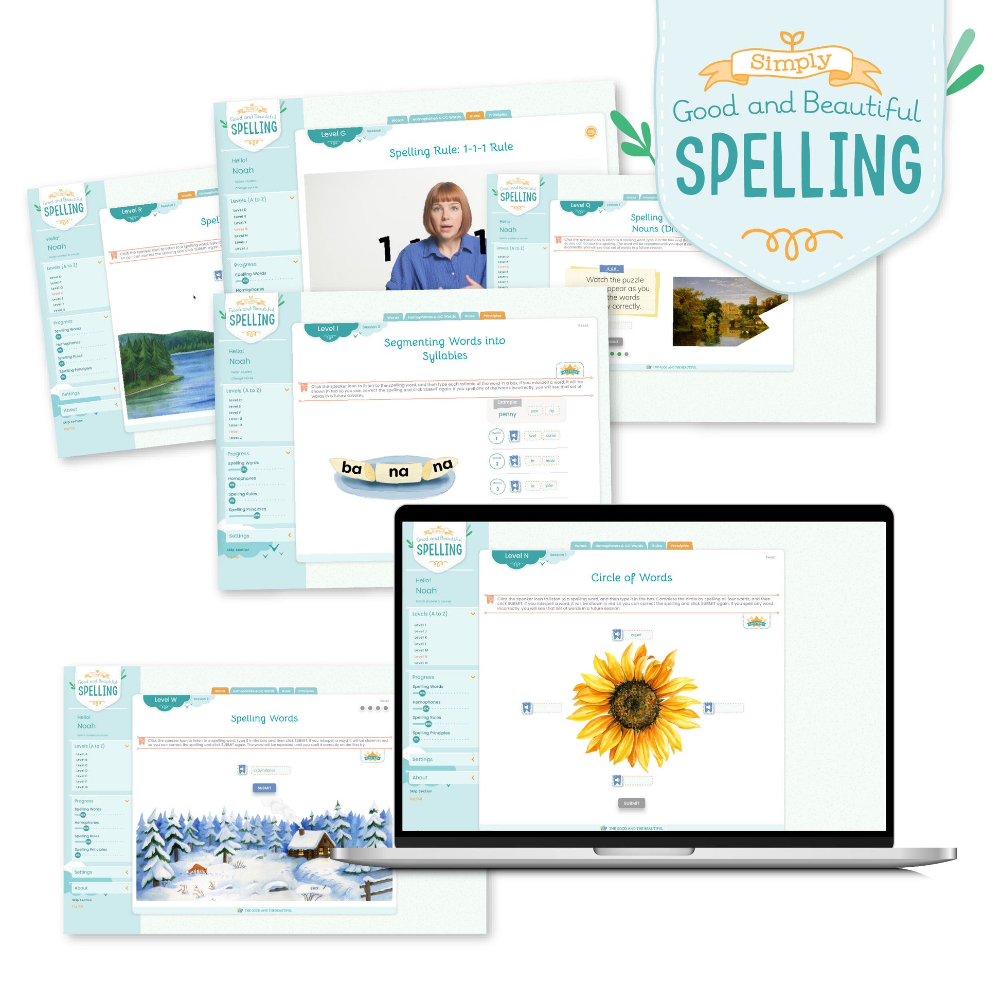 A preview of the Simply Good and Beautiful Spelling online course lessons | The Good and the Beautiful