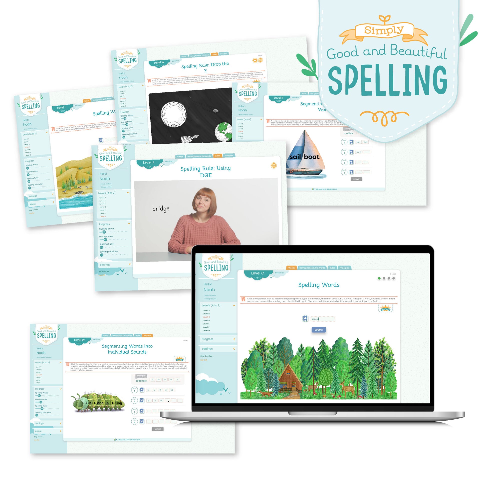 A preview of the computer lessons from Simply Good and Beautiful Spelling | The Good and the Beautiful