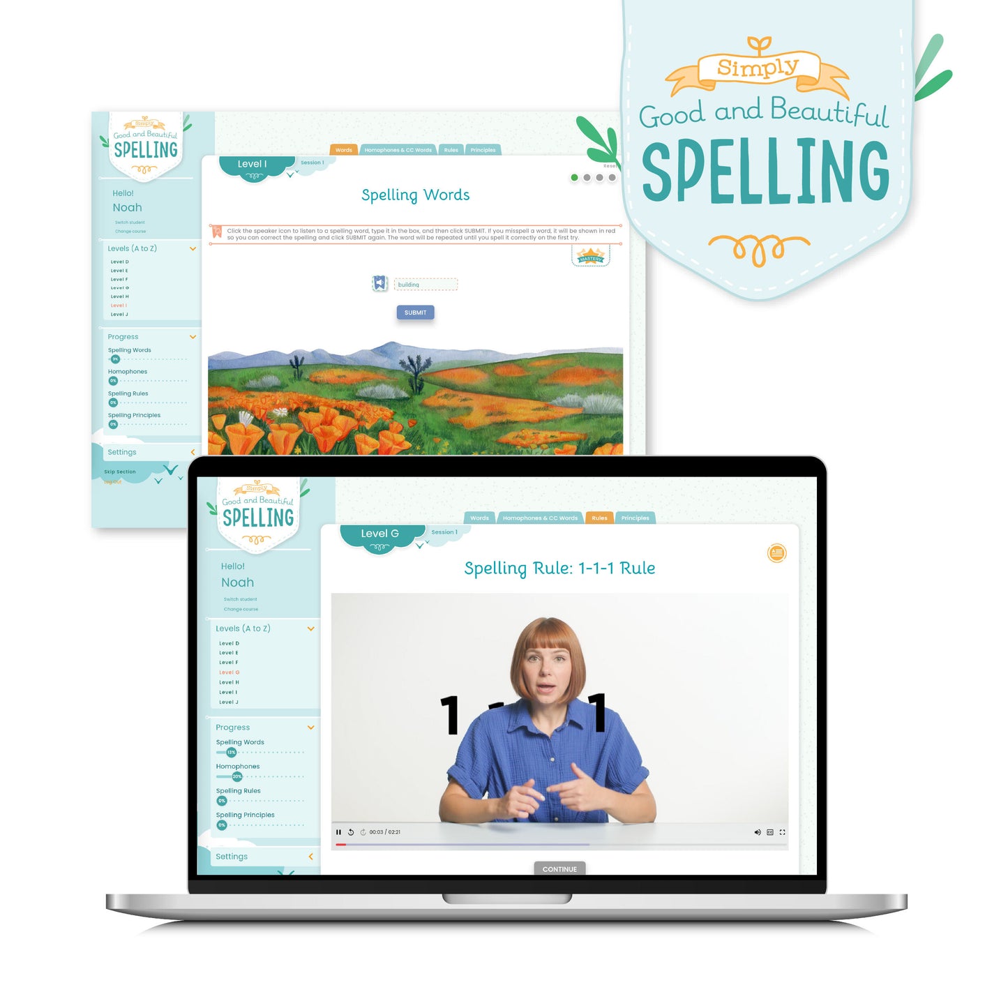 Spelling Words online lesson preview for the online Simple Good and Beautiful Spelling course | The Good and the Beautiful
