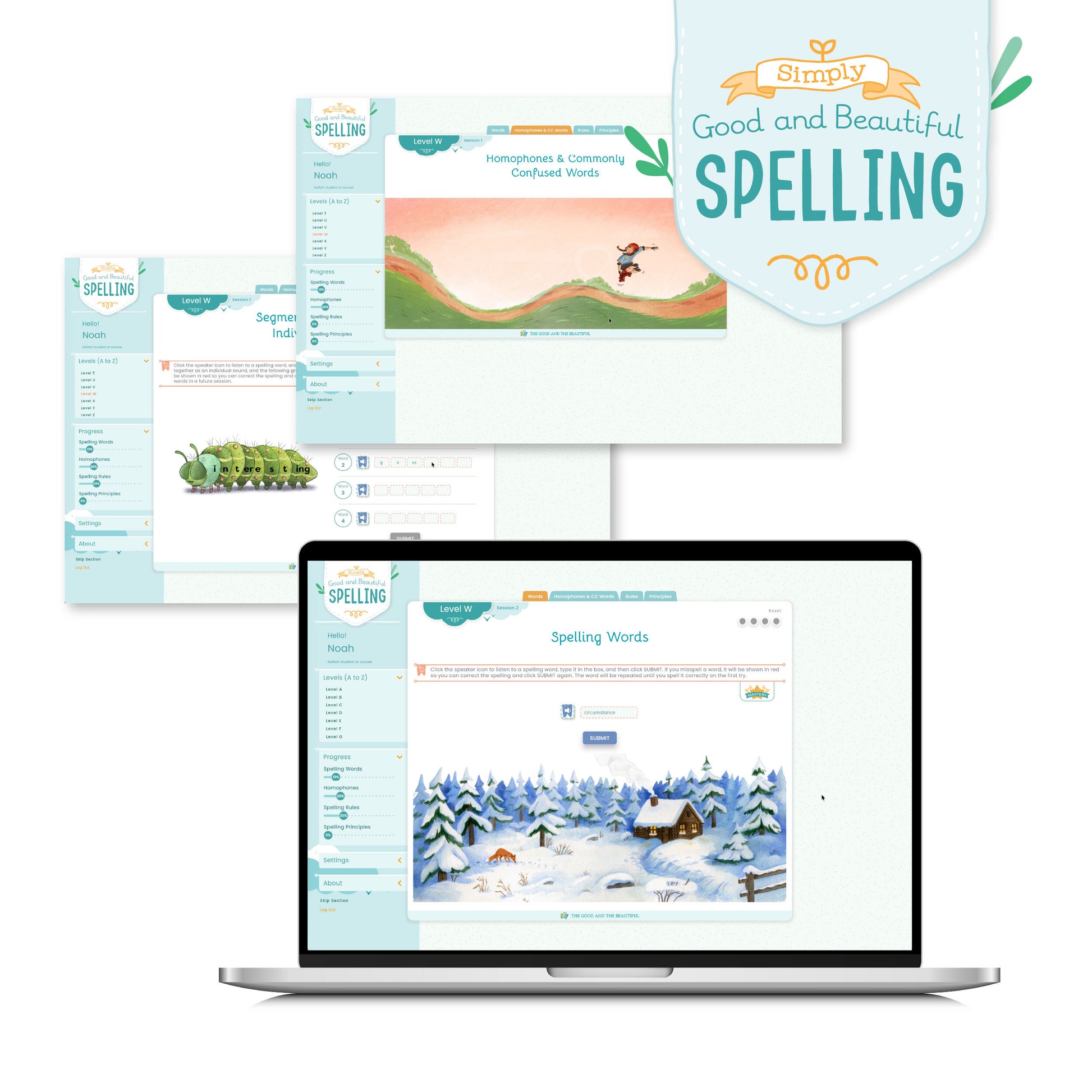 A preview of the lessons in Simply Good and Beautiful online Spelling course | The Good and the Beautiful
