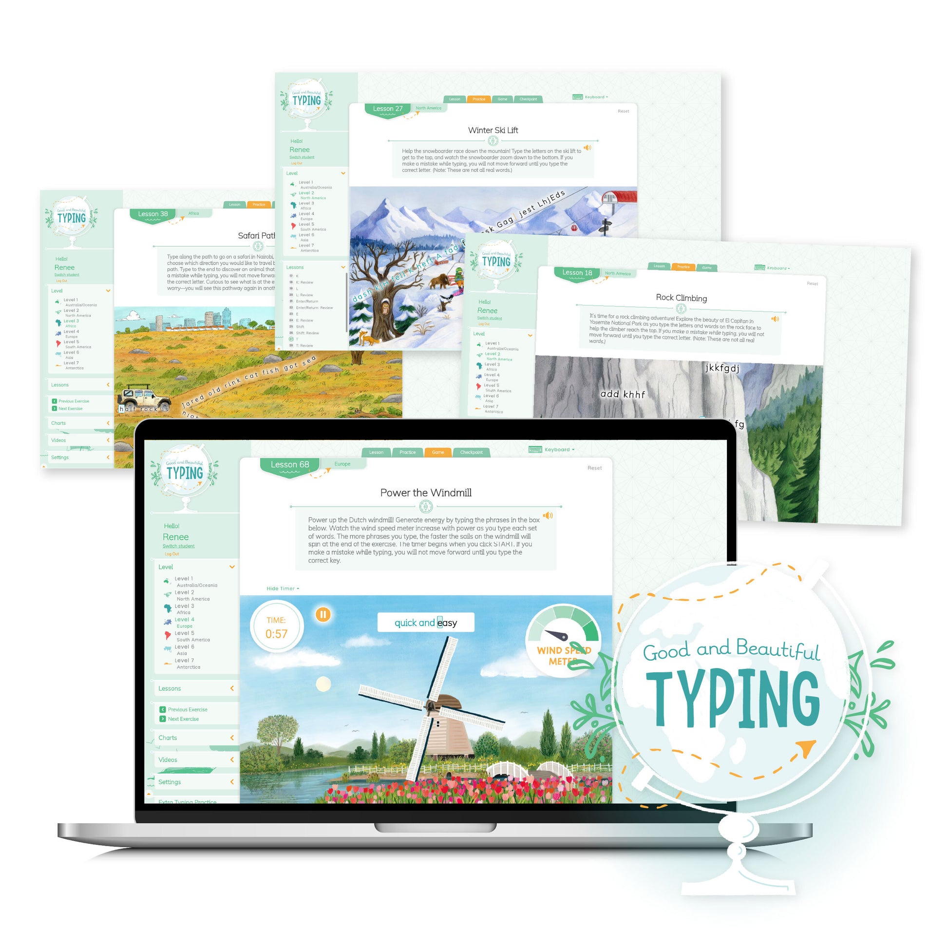 Good and Beautiful Typing online program sample web pages | The Good and the Beautiful