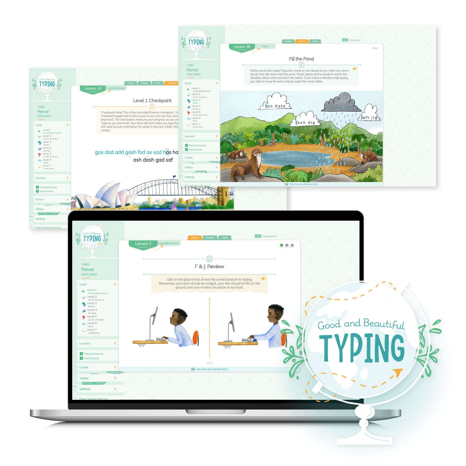 Online Good and Beautiful Typing program preview | The Good and the Beautiful
