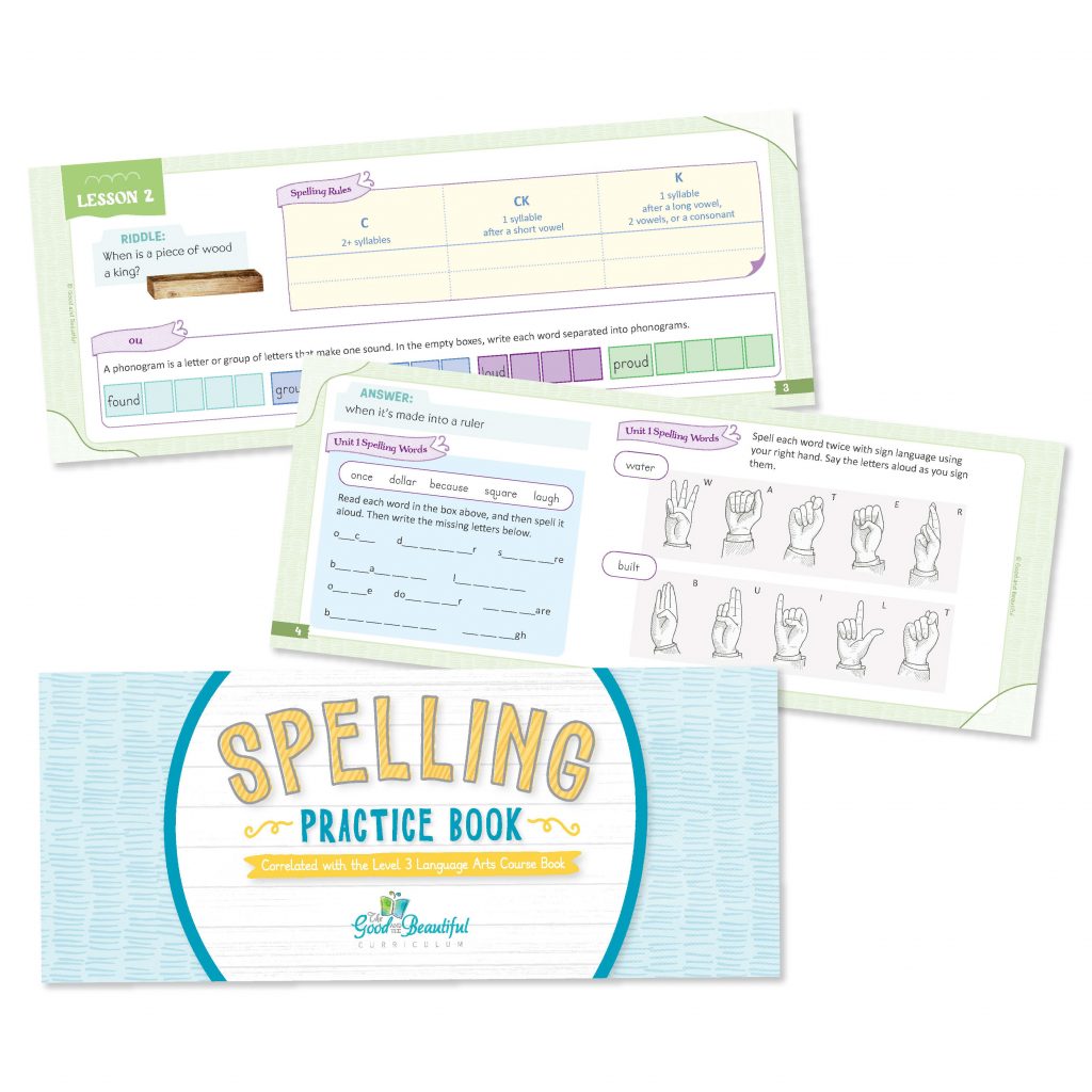 Spelling Practice Book: Language Arts Level 3