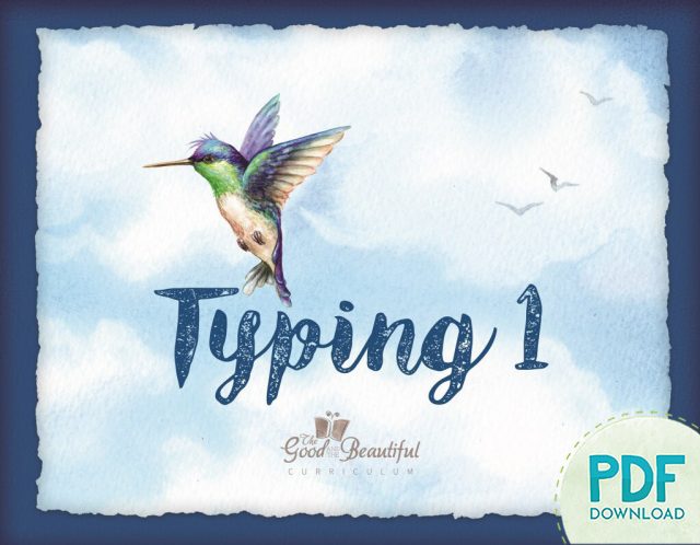 Typing Level 1 Course Book Cover PDF Download from The Good and the Beautiful