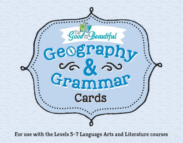 Graphic Geography and Grammar Cards in Blue