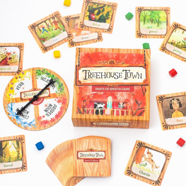 Flat Lay Treehouse Town Parts of Speech Game - 2A