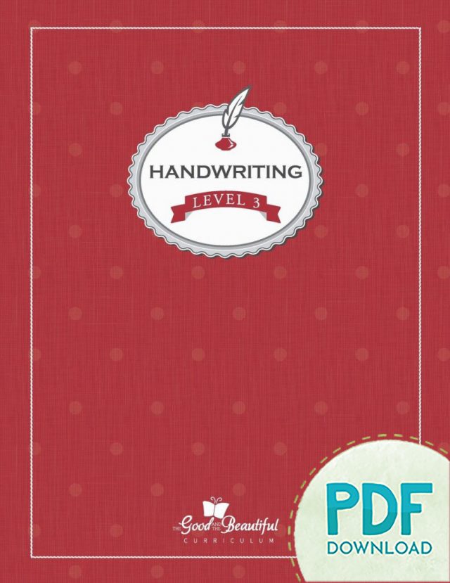 Front Cover Handwriting Level 3 - PDF Download