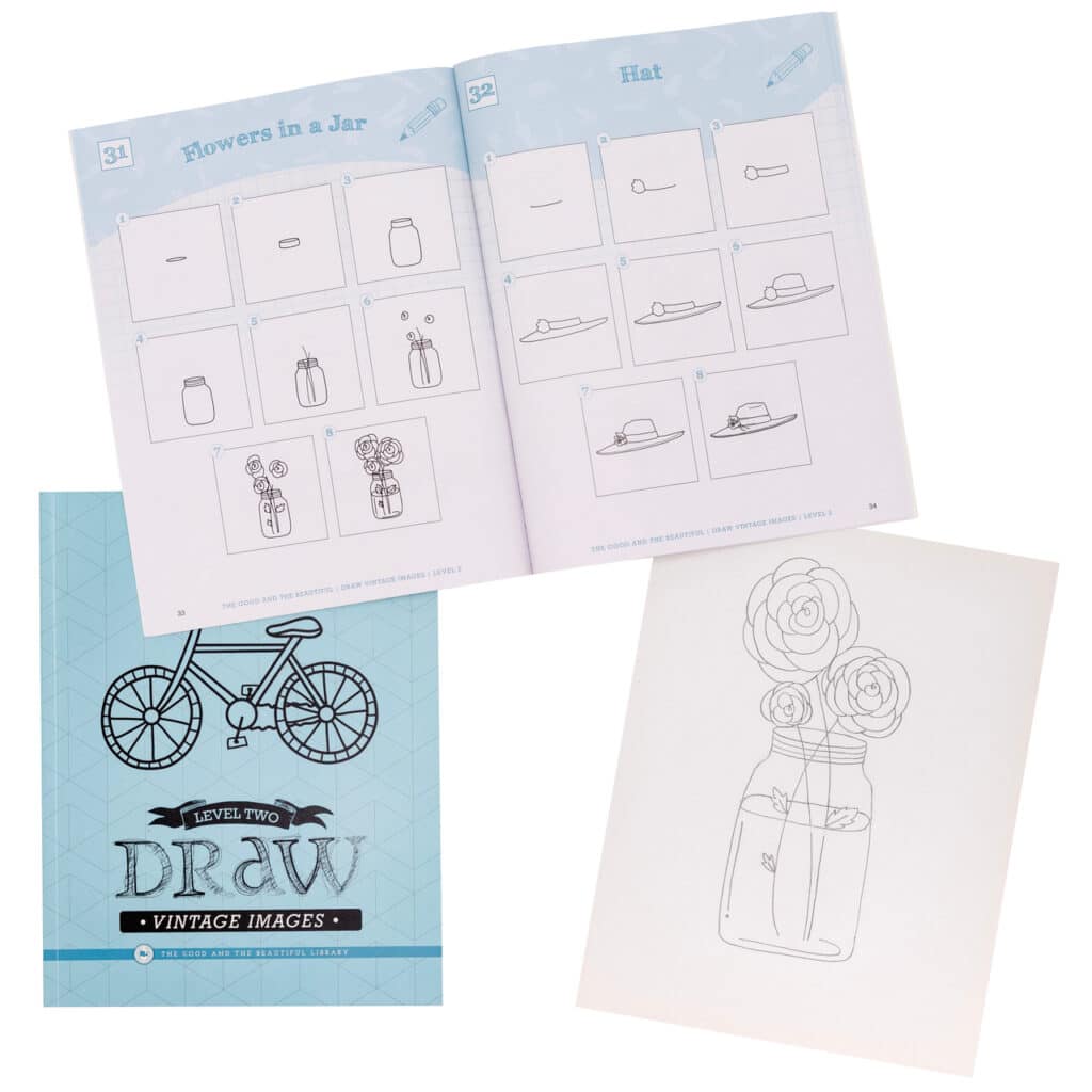 Draw Vintage Images Level 2 Book by The Good and Beautiful