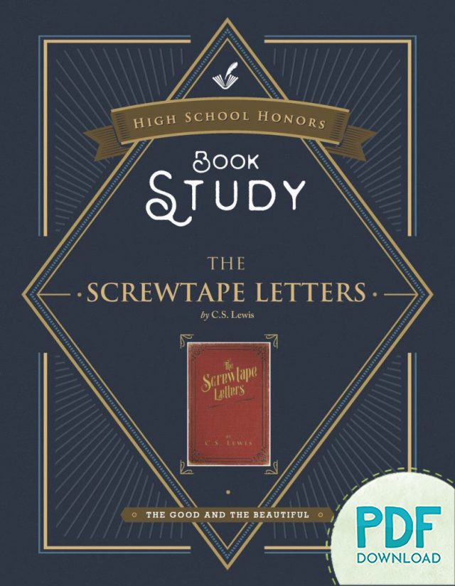 Homeschool High School Honors Book Study The Screwtape Letters by C S Lewis PDF Download