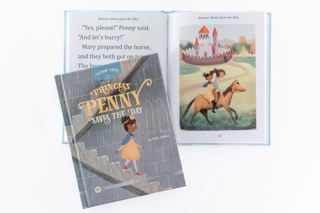 Cover and Spread of Princess Penny Saves the Day by Heidi Jenkins