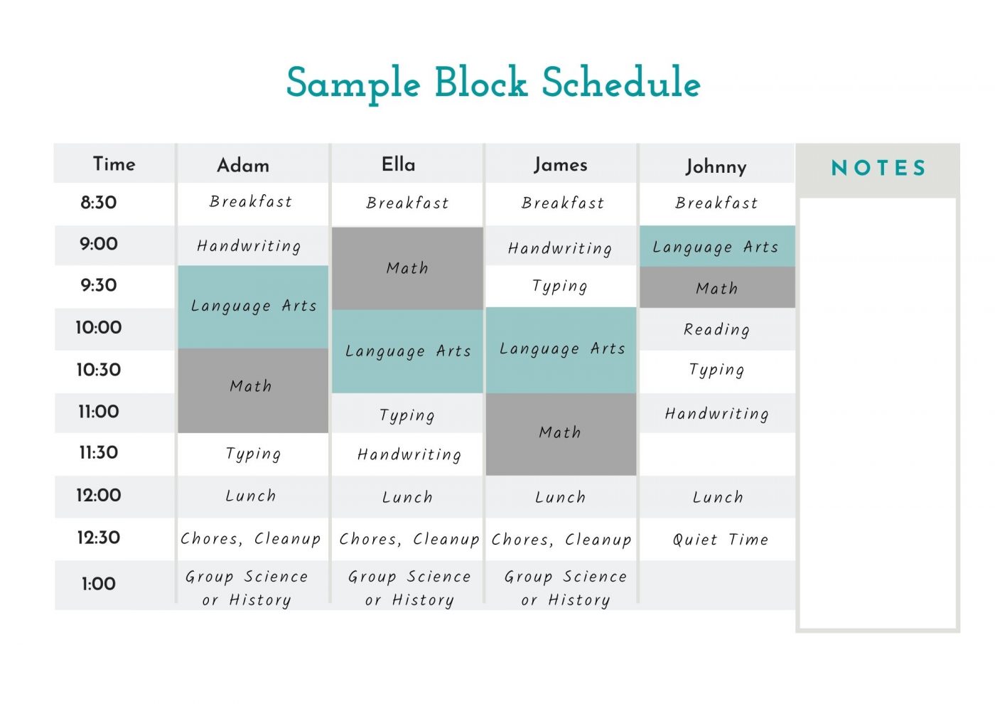 Sample Homeschool Schedules - The Good and the Beautiful