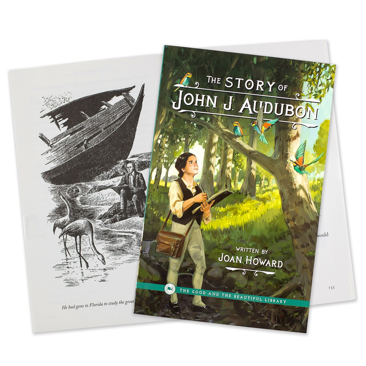 Front Cover and Sample Page The Story of John J. Audubon By Joan Howard
