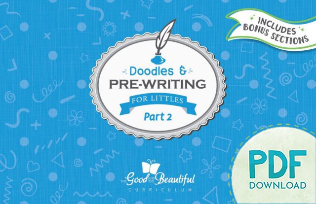Doodles and Pre Writing for Littles Part 2 PDF Download Cover by The Good and the Beautiful
