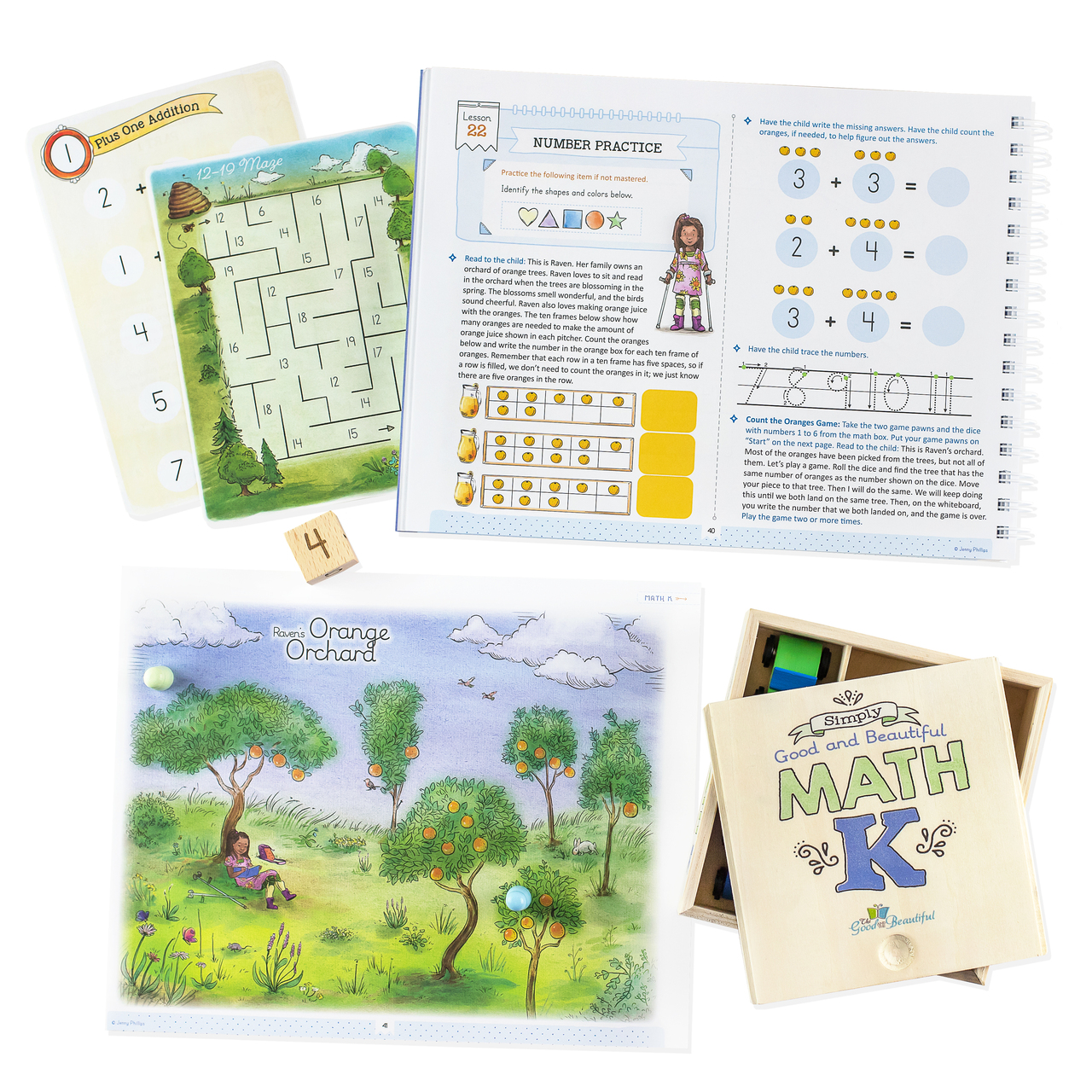 Sample of Math K Course Book and Box
