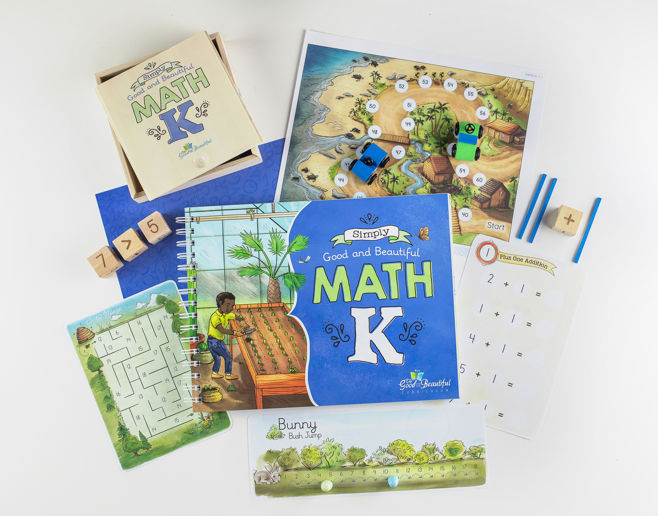 Front Cover and Sample Pages Simply Good and Beautiful Math K Course Book and Math Box - 2A