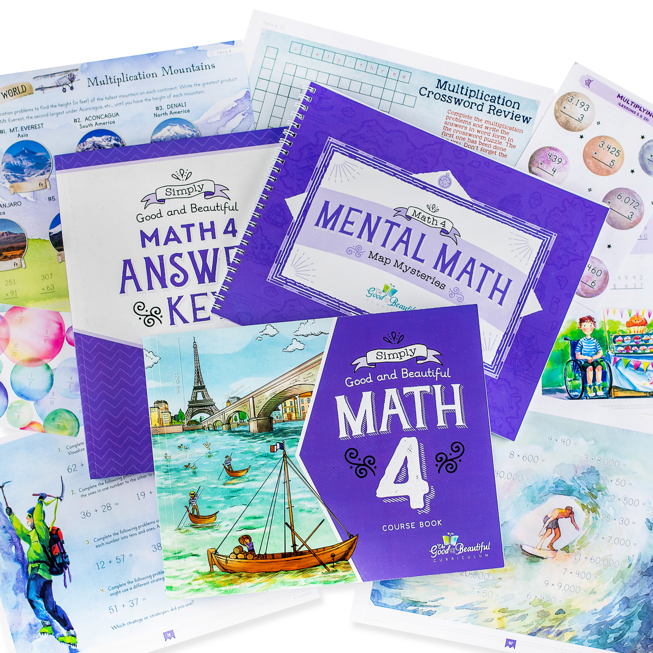 Front Cover and Sample Pages of Simply Good and Beautiful Math 4 Course