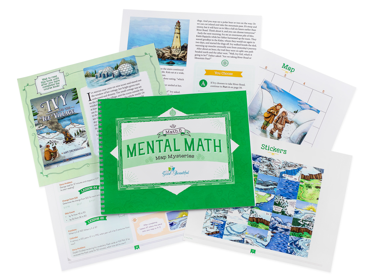 Front Cover and Sample Pages of Mental Math Map Mysteries