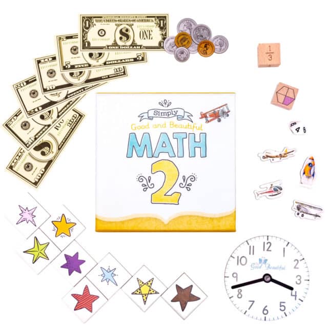 Homeschool Math Box and Contents for Grade 2 from The Good and the Beautiful