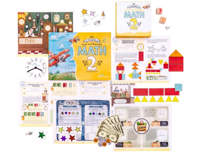 Homeschool Math Box and Course Book with Lesson Pages for Grade 2