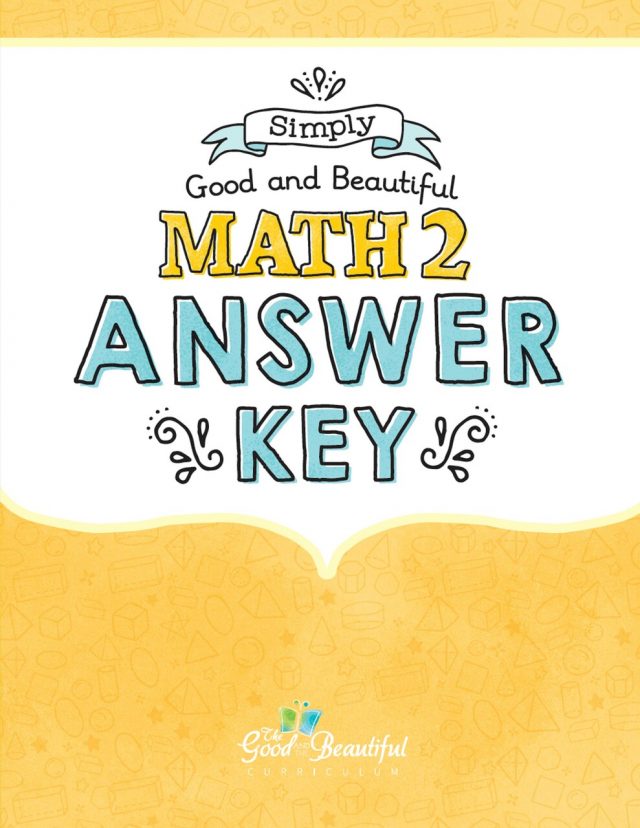 Front Cover Math 2 Answer Key
