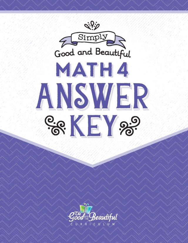 Front Cover Math 4 Answer Key