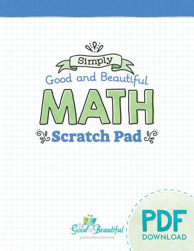 Front Cover Simple Good and Beautiful Math Scratch Pad PDF Download