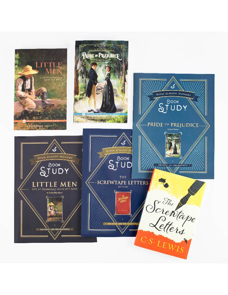 Items needed to complete a book study include the following items: The book study booklet, the novel, The Good and the Beautiful Grammar and Writing Guide