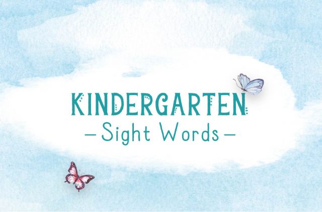 Illustrated Banner for Kindergarten Sight Words