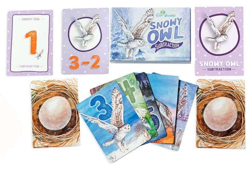 Sample Card Spread Snowy Owl Subtraction -1B