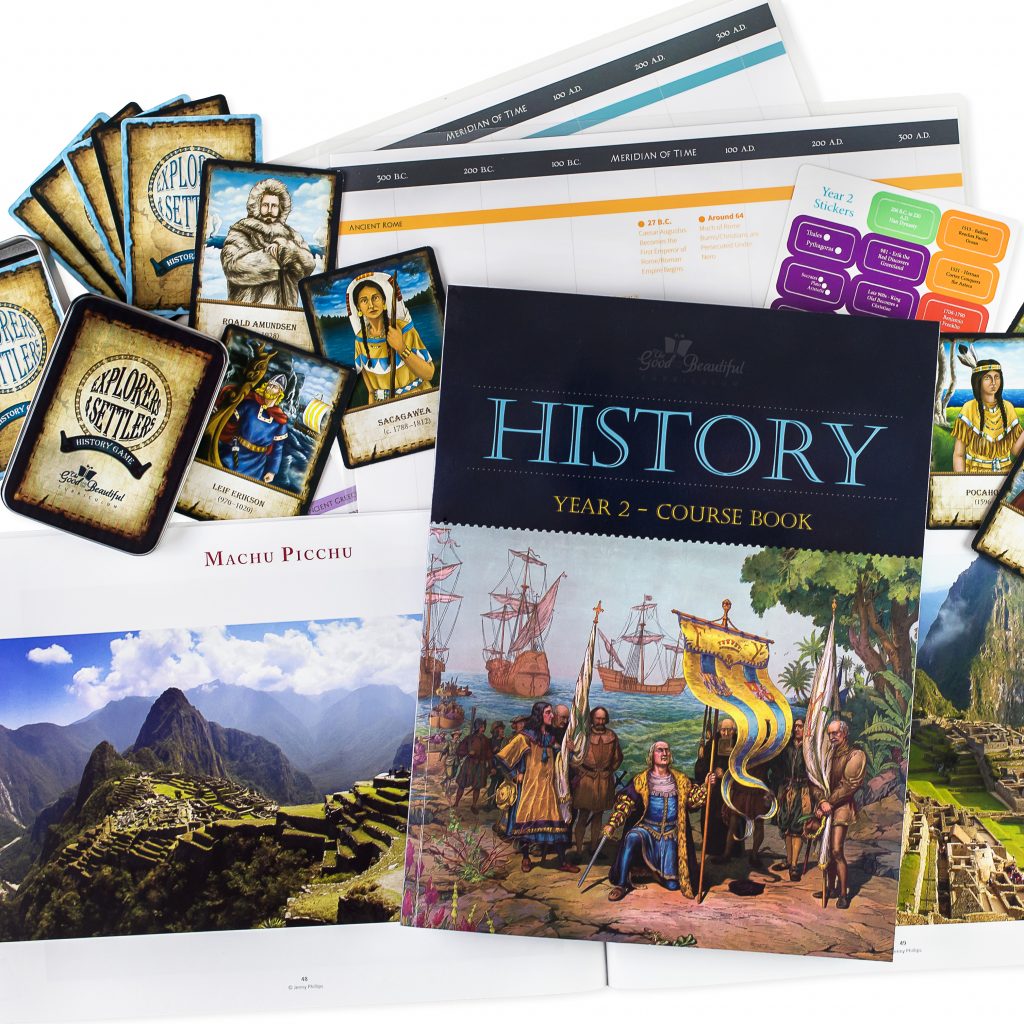History Year 2 Course Set
Includes
Course Book, Maps & Images, Explorers & Settlers Game. Included in the Course Book: Access to Student Explorer PDF Downloads (all four levels) and Audio Dramatizations. 
