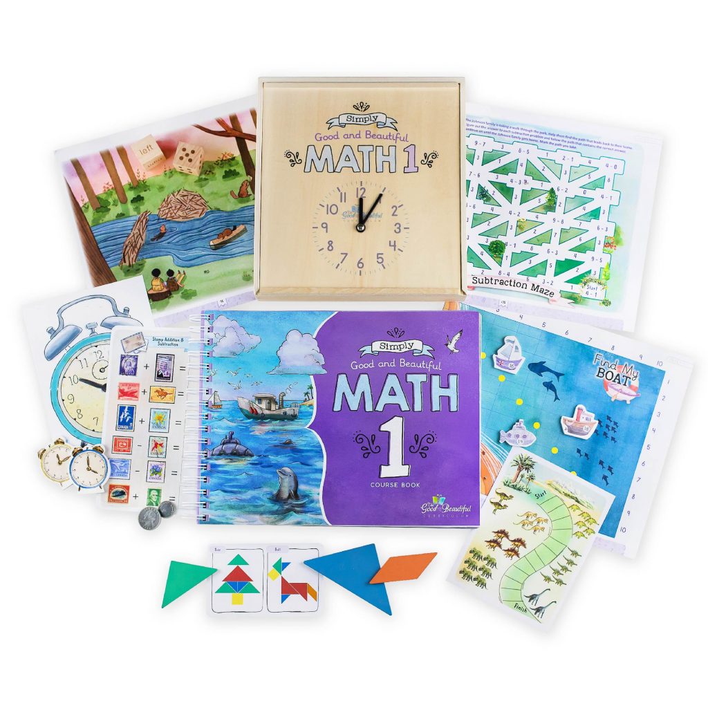 Front Cover and Sample Pages Simply Good and Beautiful Math 1 Course Book and Math Box